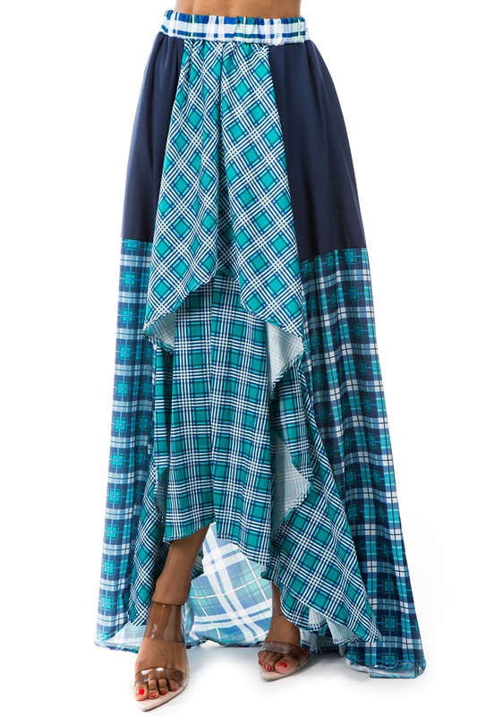 Women's Multi-Layered Maxi Skirt with Elastic Waist
