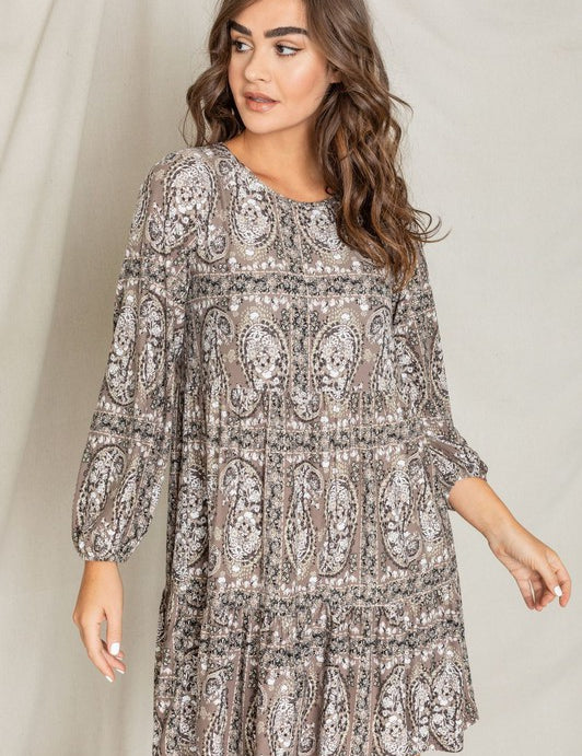 Paisley Tiered Midi Dress