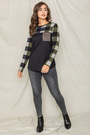 Women's Checker Pocket Tunic Top