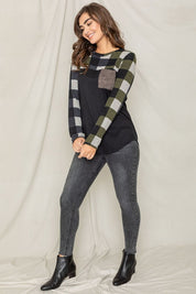 Women's Checker Pocket Tunic Top