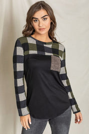 Women's Checker Pocket Tunic Top