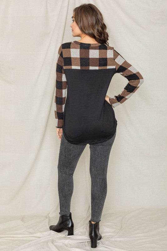 Women's Checker Pocket Tunic Top