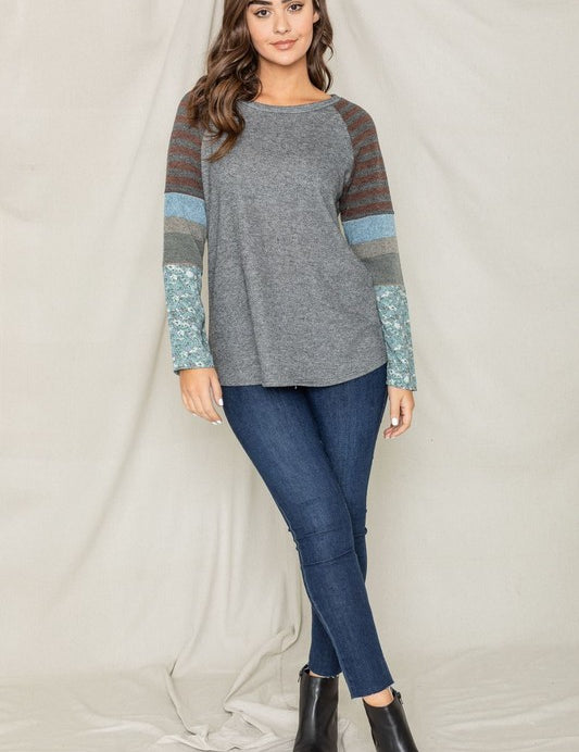 Women's Color Block Sleeve Tunic