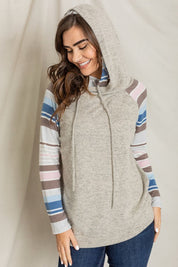 Women's Stripe Sleeve Hoodie