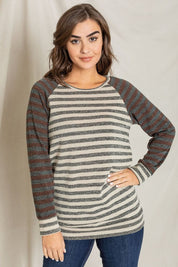 Women's Two Tone Terry Stripe Tunic