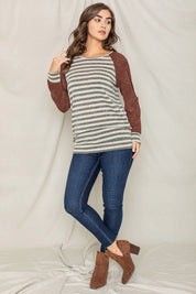 Women's Two Tone Terry Stripe Tunic