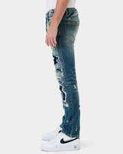 Men's Boro Repair Straight Denim Jeans