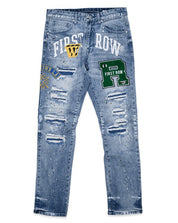 Men's Slim Fit Varsity Patched Denim Jeans