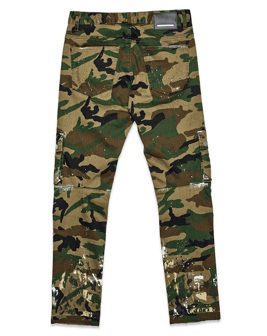 Camo Multi Cargo Slim Straight Pants