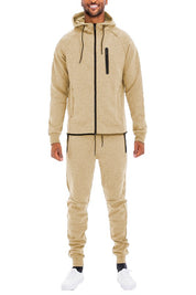 Men's Full Zip Track Set with Elastic Waist Pants