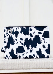 Women's Oversized Cow Print Clutch Bag