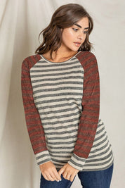 Women's Two Tone Terry Stripe Tunic