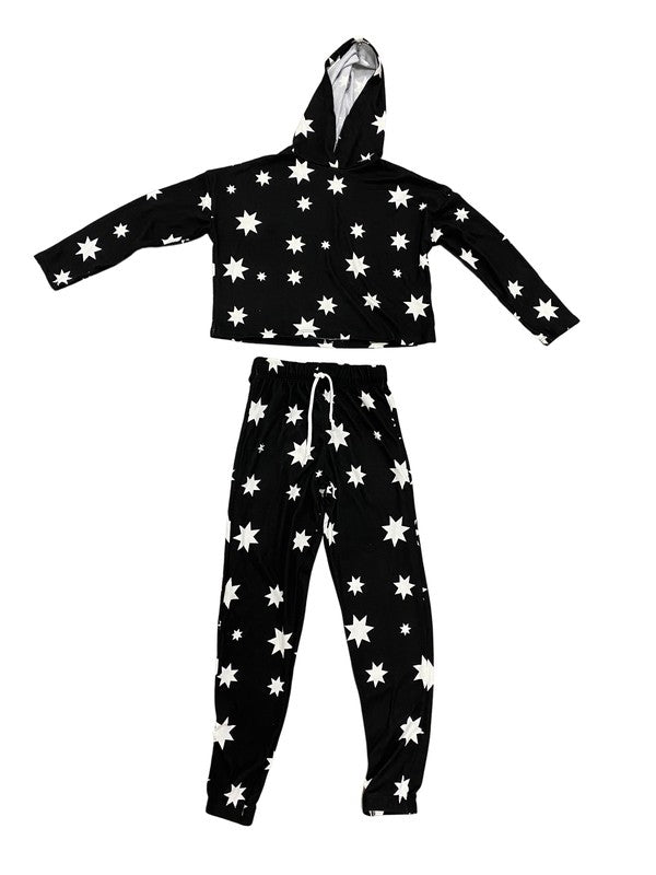 Kids Star Print Hoodie and Jogger Set