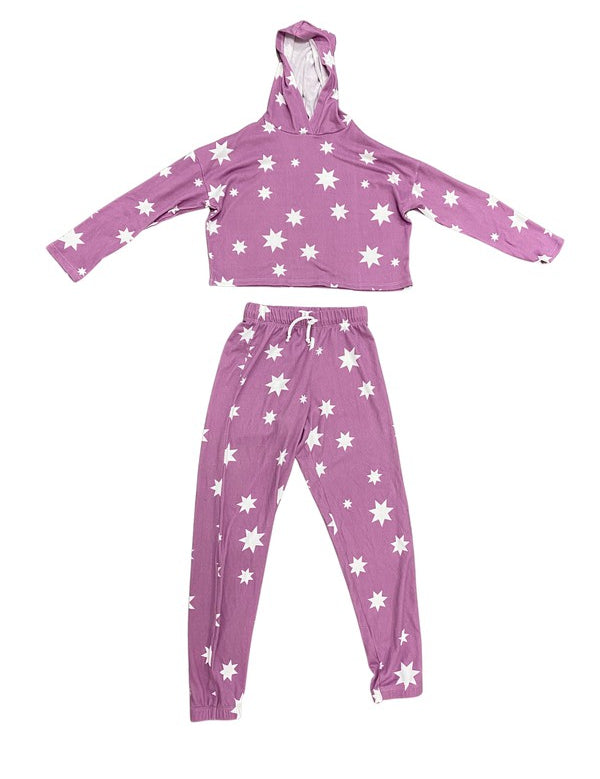 Kids Star Print Hoodie and Jogger Set