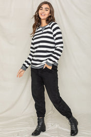 Women's Terry Stripe V-Stitch Tunic