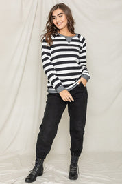 Women's Terry Stripe V-Stitch Tunic