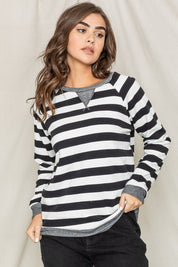 Women's Terry Stripe V-Stitch Tunic