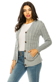 Women's Casual Open Front Knit Cardigan with Pockets