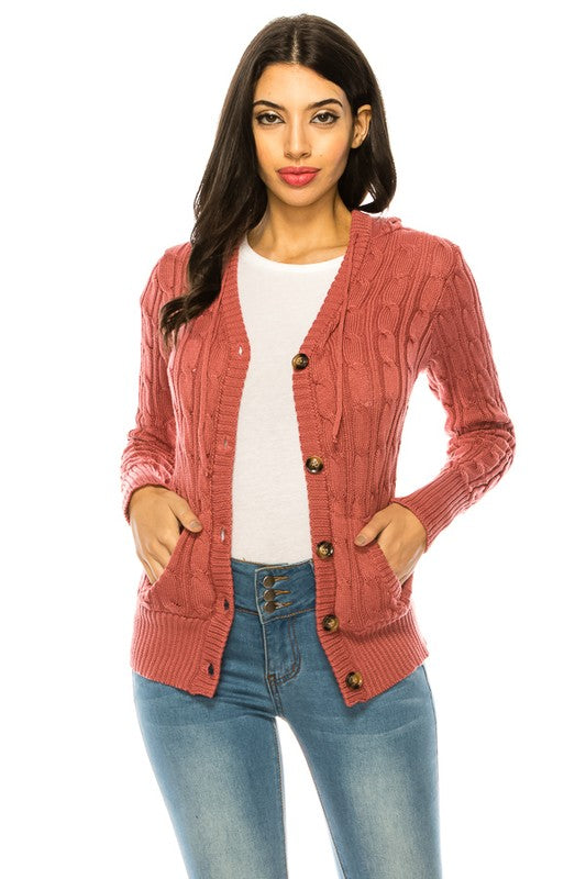 Women's Loose Fit Knit Cardigan with Pockets