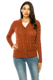 Women's Casual Open Front Knit Cardigan with Pockets