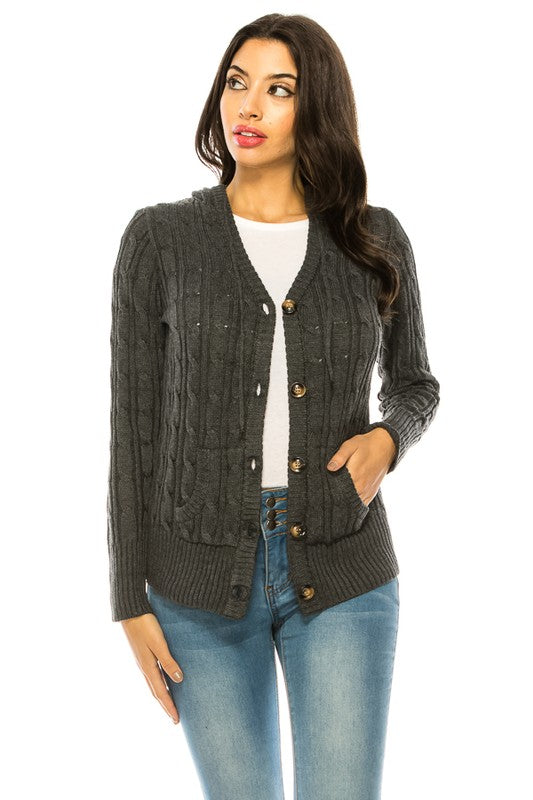 Women's Loose Fit Knit Cardigan with Pockets