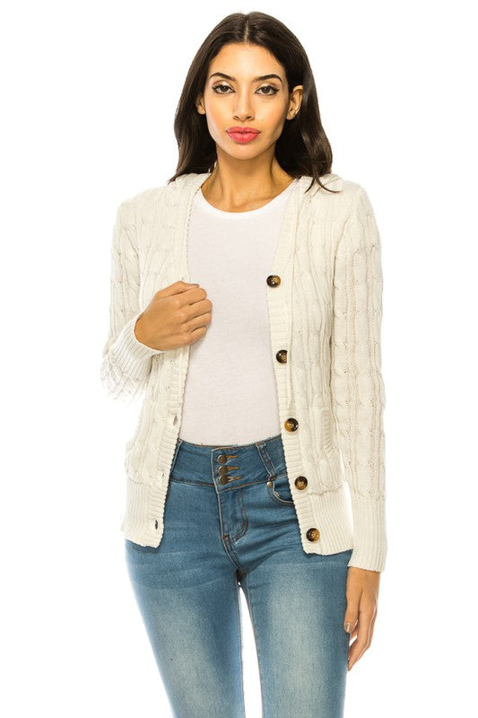 Women's Casual Open Front Knit Cardigan with Pockets