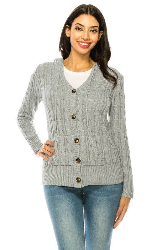 Women's Casual Open Front Knit Cardigan with Pockets