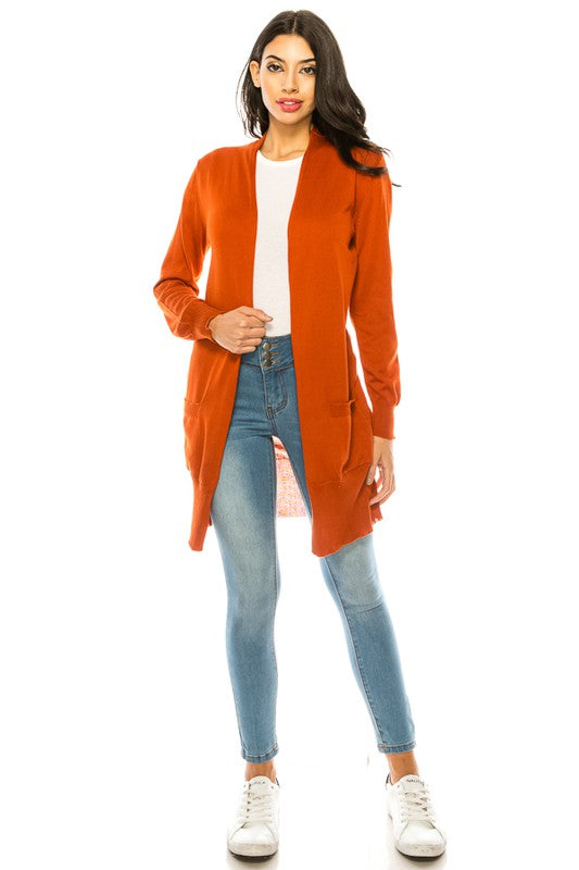 Women's Casual Long Sleeve Knit Cardigan with Pockets