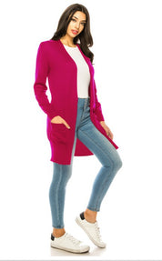 Women's Casual Long Sleeve Knit Cardigan with Pockets