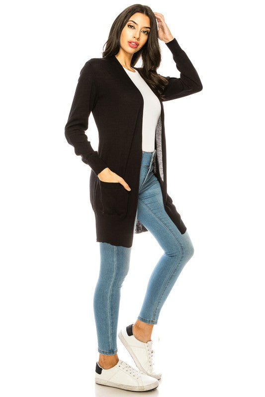 Women's Casual Long Sleeve Knit Cardigan with Pockets