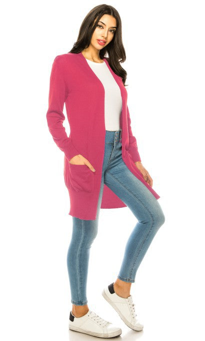 Women's Casual Long Sleeve Knit Cardigan with Pockets