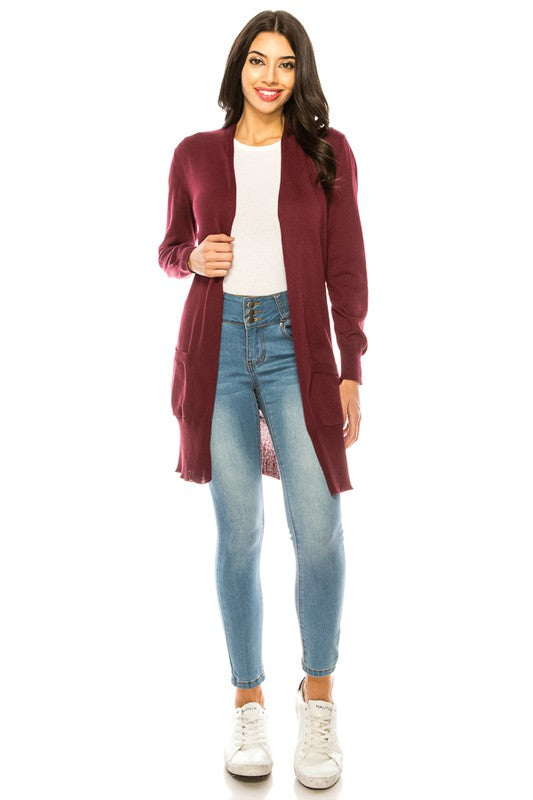 Women's Casual Long Sleeve Knit Cardigan with Pockets