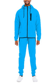 Men's Full Zip Track Set with Elastic Waist Pants