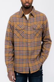 Men's Regular Fit Plaid Flannel Shirt