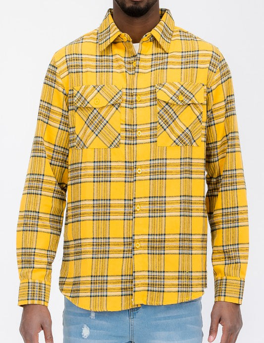 Men's Regular Fit Plaid Flannel Shirt