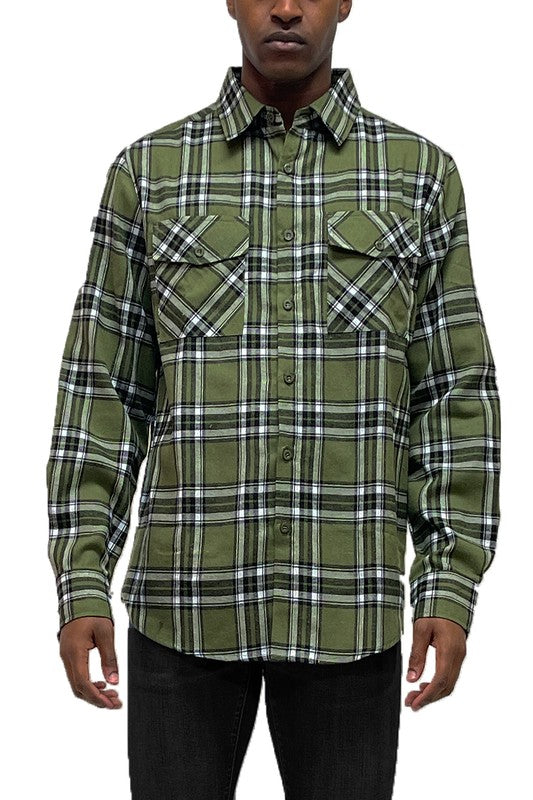 Men's Regular Fit Plaid Flannel Shirt