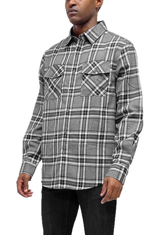 Men's Regular Fit Plaid Flannel Shirt