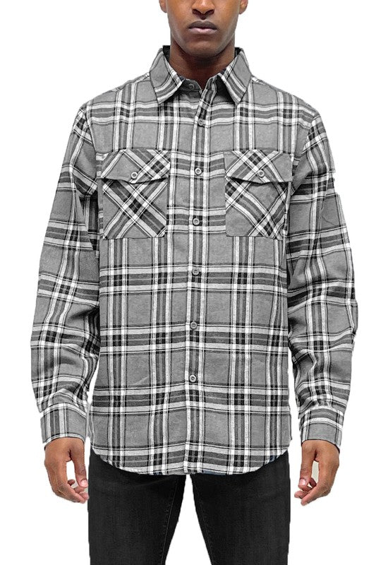 Men's Regular Fit Plaid Flannel Shirt