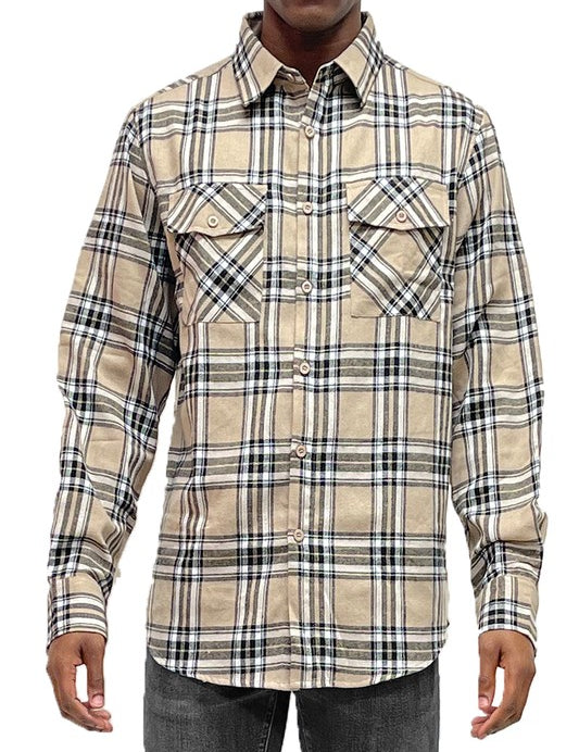 Men's Regular Fit Plaid Flannel Shirt