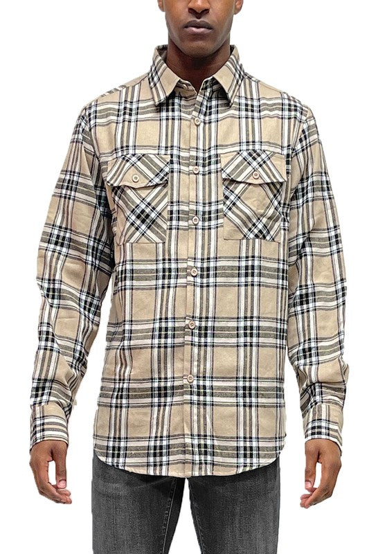 Men's Regular Fit Plaid Flannel Shirt