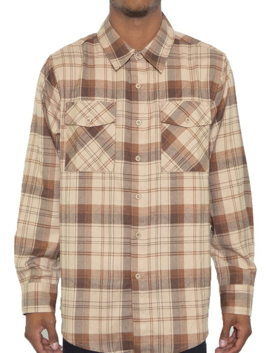 Men's Regular Fit Checker Plaid Flannel Shirt