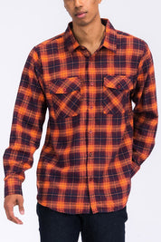 Men's Regular Fit Checker Plaid Flannel Shirt