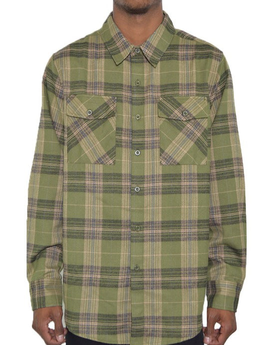 Men's Regular Fit Checker Plaid Flannel Shirt