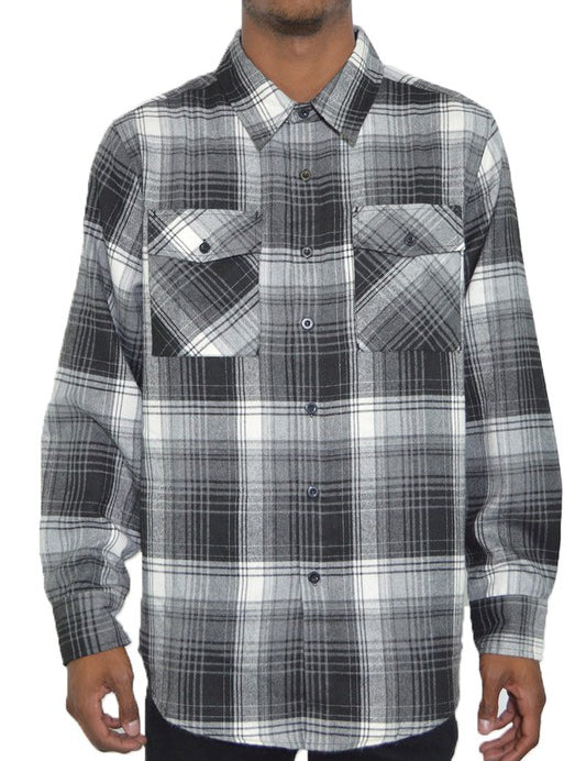 Men's Regular Fit Checker Plaid Flannel Shirt