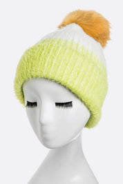 Women's Snug Fit Wool Blend Beanie with Detachable Pom Pom