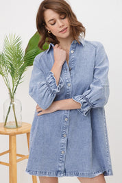 Women's Casual Loose Fit Washed Denim Dress