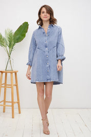 Women's Casual Loose Fit Washed Denim Dress