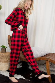 Plus Size Cozy Plaid Jogging Set for Women