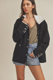 Women's Fluffy Lined Denim Jacket