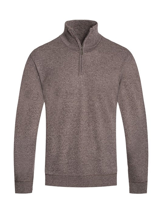 Men's Knit Quarter Zip Sweater with Pockets